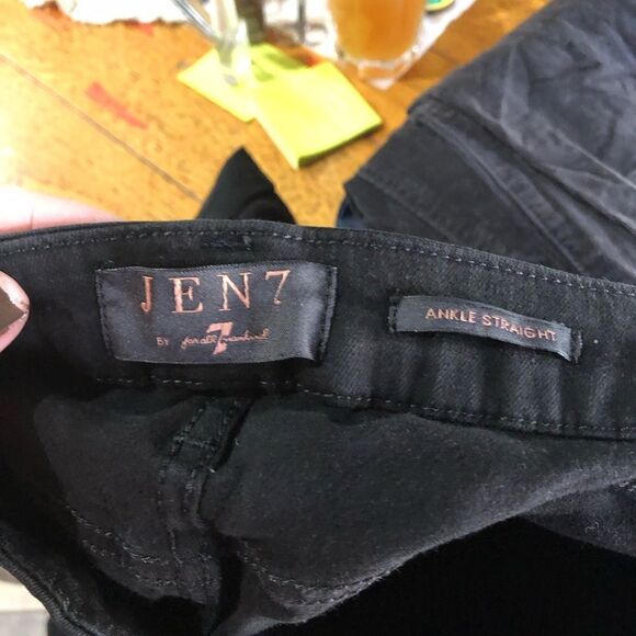 Jen7 by 7 For All Mankind Ankle Straight Jeans Black Size 6 - Picture 10 of 13